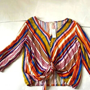 Miami brand striped top large NWT